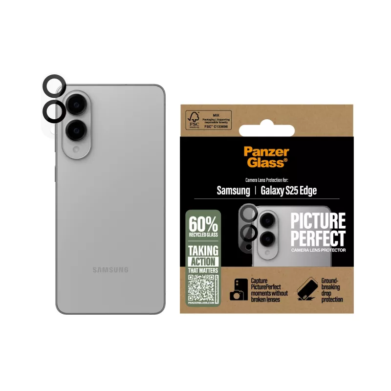 Kameras objektīva aizsargs PanzerGlass Samsung Galaxy S25 Edge Nesaskrāpējams Triecienizturīgs