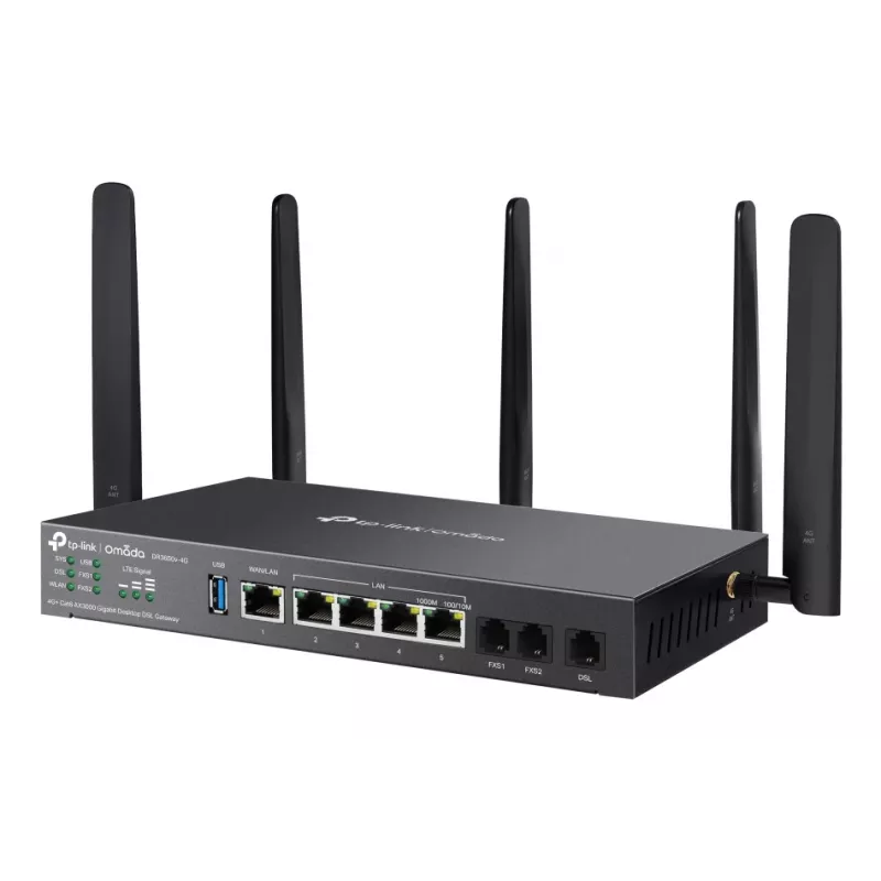 TP-Link Omada DR3650V-4G bezvadu maršrutētājs Gigabit Ethernet divjoslu (2,4 GHz / 5 GHz) melns