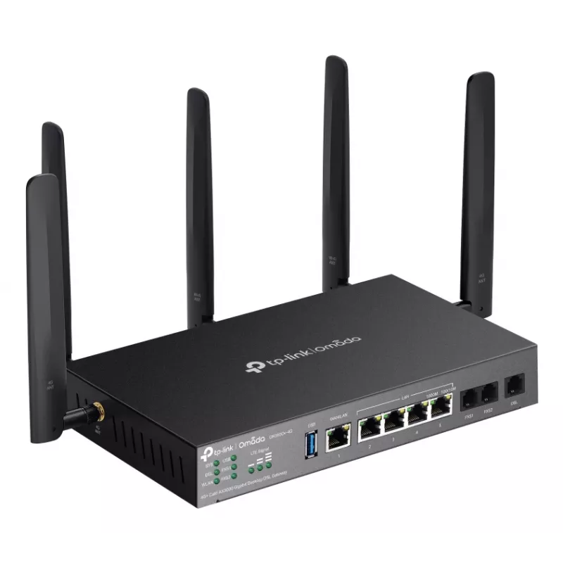 TP-Link Omada DR3650V-4G bezvadu maršrutētājs Gigabit Ethernet divjoslu (2,4 GHz / 5 GHz) melns
