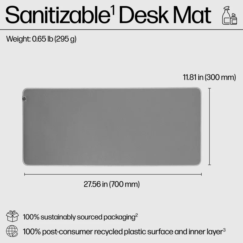 Peļu paliktnis HP 205 Sanitizable Desk Mat