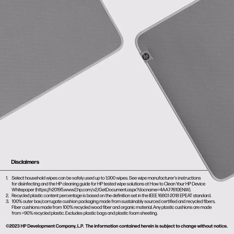 Peļu paliktnis HP 205 Sanitizable Desk Mat
