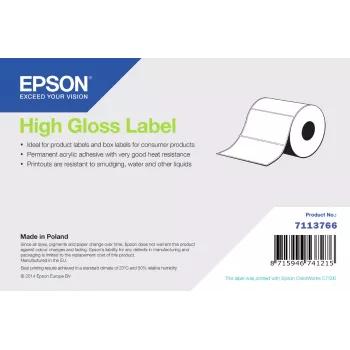 Uzlīmes Epson 7113766 augstspīdīgas uzlīmes 102 mm x 58 000 mm rullī