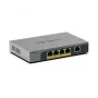 NETGEAR GS105EPP Nepārvaldāms Gigabit Ethernet (10/100/1000) Power over Ethernet (PoE) Galda/sienas stiprinājuma pelēks