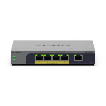 NETGEAR GS105EPP Nepārvaldāms Gigabit Ethernet (10/100/1000) Power over Ethernet (PoE) Galda/sienas stiprinājuma pelēks