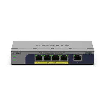 NETGEAR GS105PP Nevadāms Gigabit Ethernet (10/100/1000) Power over Ethernet (PoE) Darbvirsmas/Pie sienas montējams Pelēks