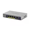 NETGEAR GS105PP Nevadāms Gigabit Ethernet (10/100/1000) Power over Ethernet (PoE) Darbvirsmas/Pie sienas montējams Pelēks