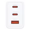 AC Indoor Charger D-Link DCP-651 — 65 W GaN, 2x USB‑C, Universāla saderība, 90–264 V, Balts