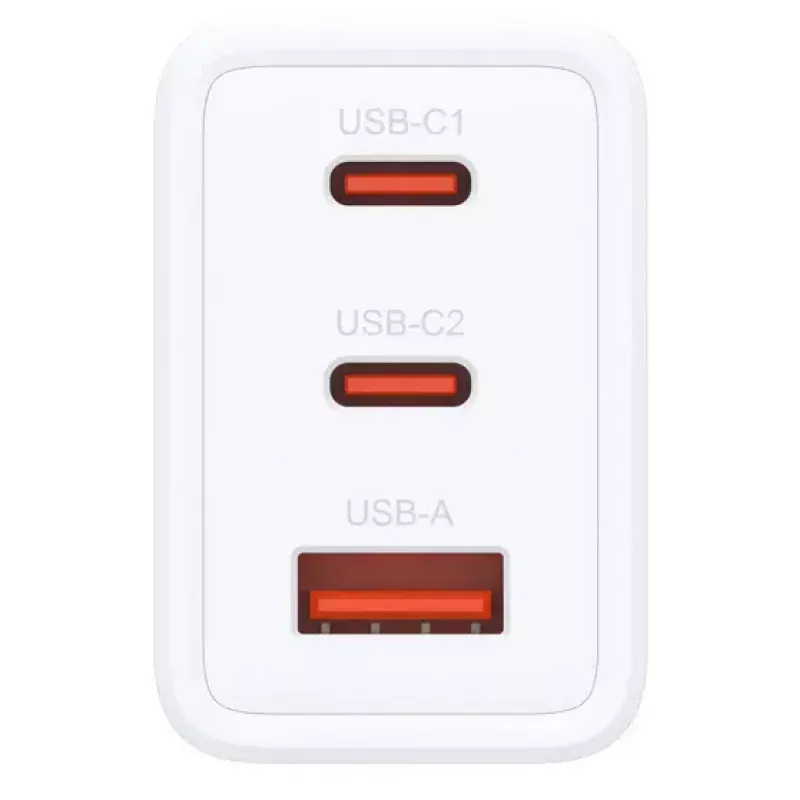 AC Indoor Charger D-Link DCP-651 — 65 W GaN, 2x USB‑C, Universāla saderība, 90–264 V, Balts
