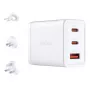 AC Indoor Charger D-Link DCP-651 — 65 W GaN, 2x USB‑C, Universāla saderība, 90–264 V, Balts