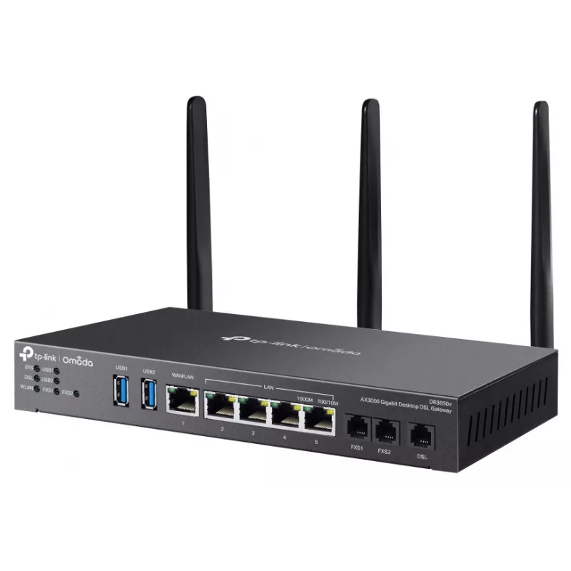 TP-Link Omada DR3220v-4G bezvadu maršrutētājs Gigabit Ethernet divjoslu (2,4 GHz / 5 GHz) Melns