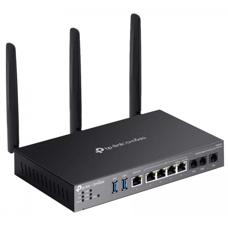 TP-Link Omada DR3220v-4G bezvadu maršrutētājs Gigabit Ethernet divjoslu (2,4 GHz / 5 GHz) Melns