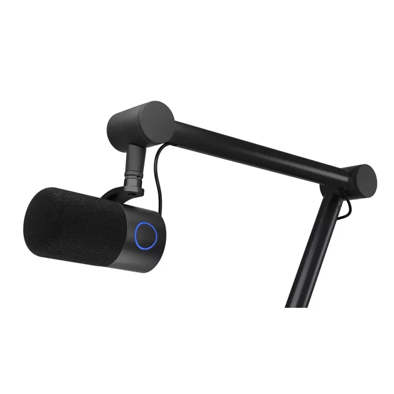 PC mikrofons ENDORFY Solum Studio — USB vadu, 24 bitu/96 kHz, 20–20000 Hz, regulējams galda stiprinājums, skārienjutīgas vadības, austiņu izeja, melns