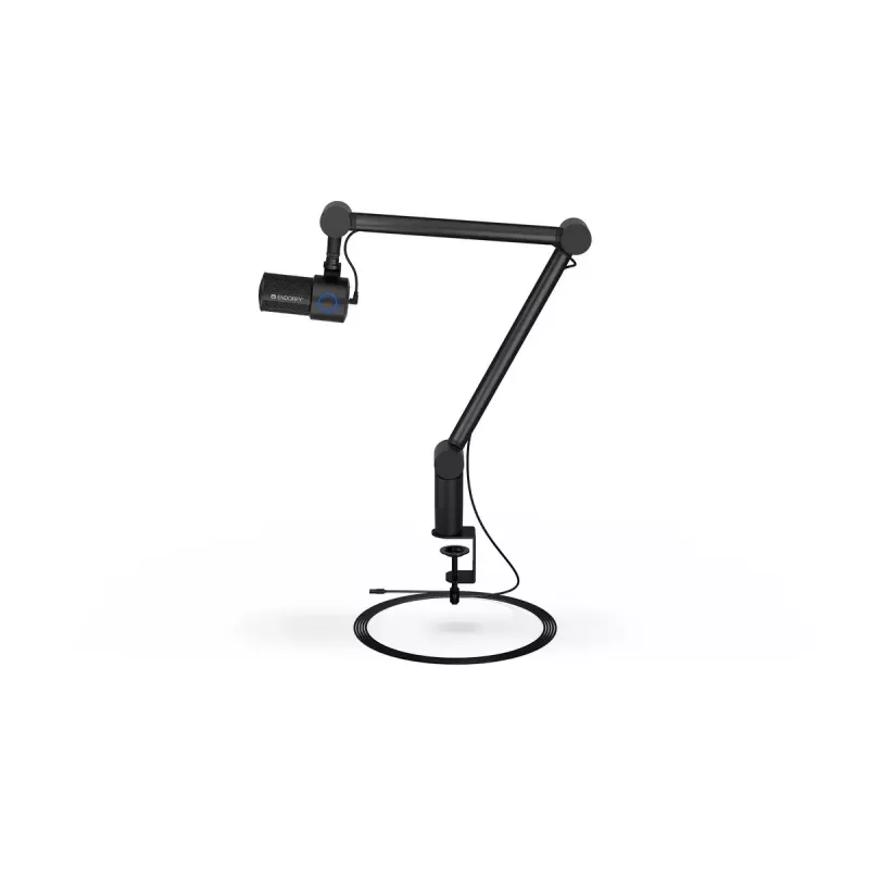 PC mikrofons ENDORFY Solum Studio — USB vadu, 24 bitu/96 kHz, 20–20000 Hz, regulējams galda stiprinājums, skārienjutīgas vadības, austiņu izeja, melns