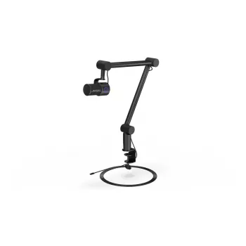 PC mikrofons ENDORFY Solum Studio — USB vadu, 24 bitu/96 kHz, 20–20000 Hz, regulējams galda stiprinājums, skārienjutīgas vadības, austiņu izeja, melns