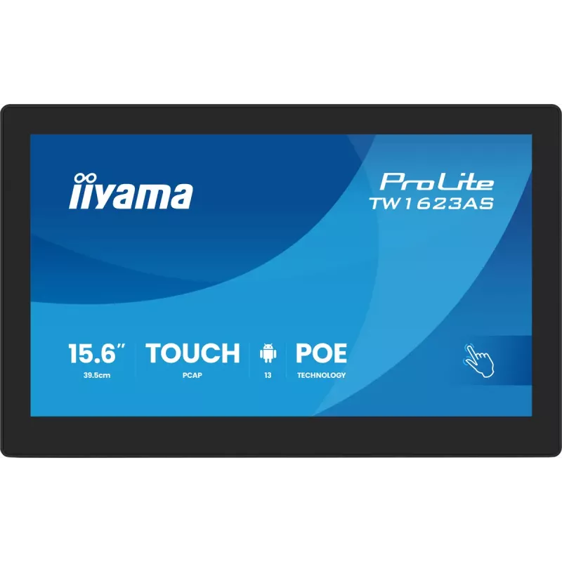 iiyama TW1623AS-B3P datora monitors 39,6 cm (15,6 collu) 1920 x 1080 pikseļi Full HD LED skārienekrāns Melns