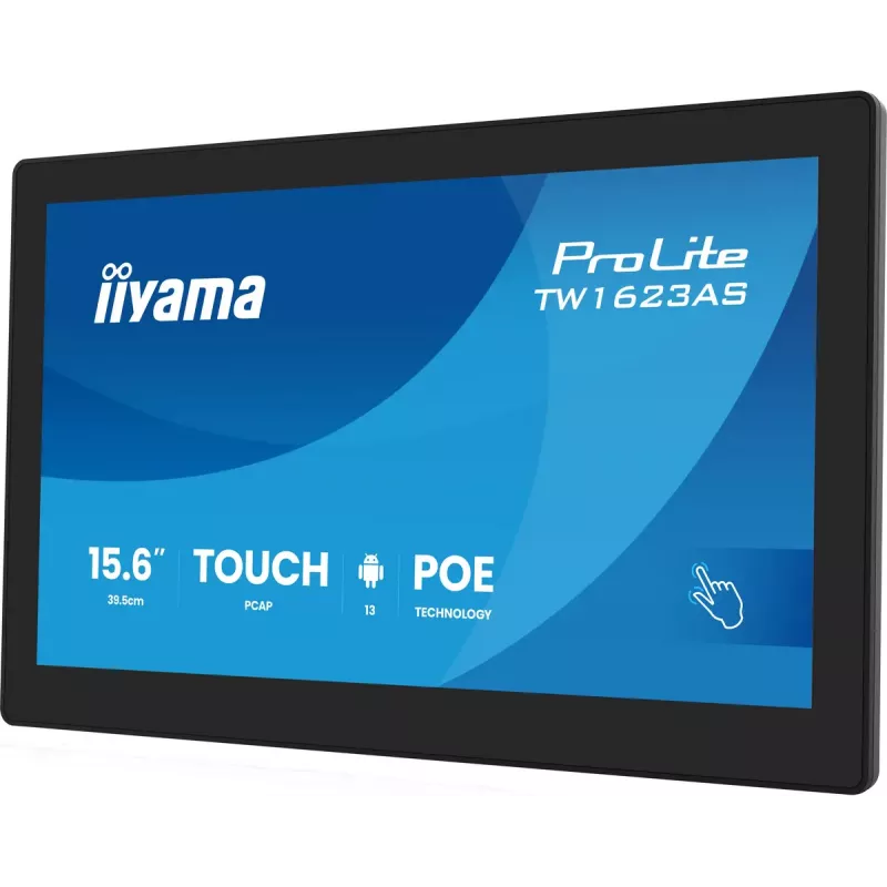 iiyama TW1623AS-B3P datora monitors 39,6 cm (15,6 collu) 1920 x 1080 pikseļi Full HD LED skārienekrāns Melns