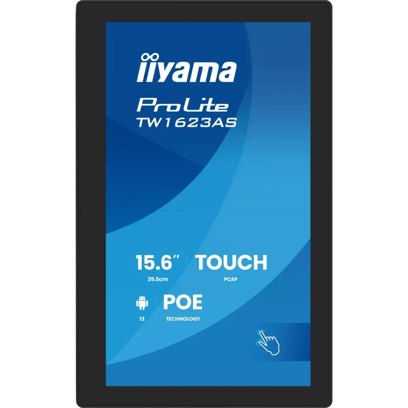 iiyama TW1623AS-B3P datora monitors 39,6 cm (15,6 collu) 1920 x 1080 pikseļi Full HD LED skārienekrāns Melns