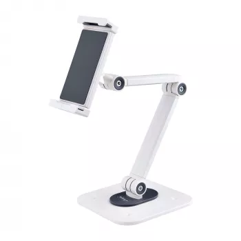 StarTech.com regulējams planšetdatora statīvs galdam – piestiprināms pie sienas – kravnesība 1 kg – ergonomisks, šarnīrsavienojumu universāls planšetdatora statīvs – planšetdatora turētājs galdam ar pagriešanas/grozīšanas/rotācijas funkciju
