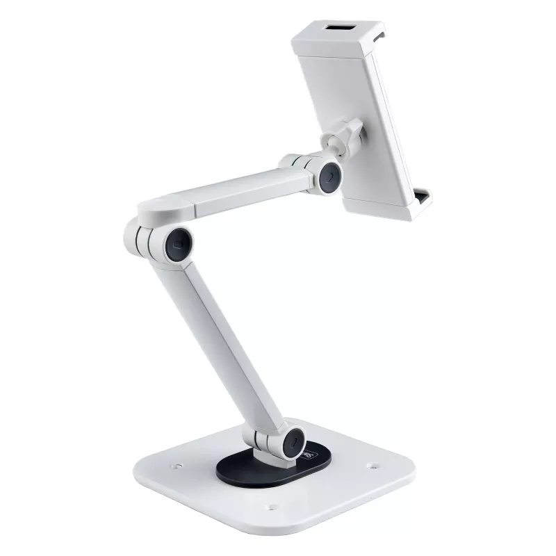 StarTech.com regulējams planšetdatora statīvs galdam – piestiprināms pie sienas – kravnesība 1 kg – ergonomisks, šarnīrsavienojumu universāls planšetdatora statīvs – planšetdatora turētājs galdam ar pagriešanas/grozīšanas/rotācijas funkciju
