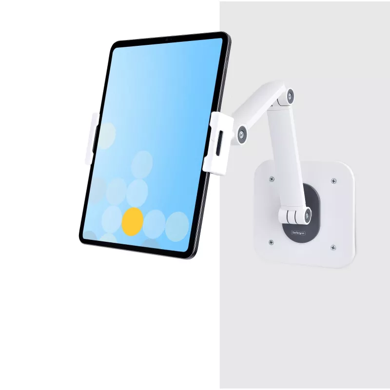 StarTech.com regulējams planšetdatora statīvs galdam – piestiprināms pie sienas – kravnesība 1 kg – ergonomisks, šarnīrsavienojumu universāls planšetdatora statīvs – planšetdatora turētājs galdam ar pagriešanas/grozīšanas/rotācijas funkciju