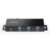 StarTech.com 5G7AINDRM-USB-A-HUB saskarnes centrmezgls USB 3.2 Gen 1 (3.1 Gen 1) Type-B 5000 Mbit/s melns