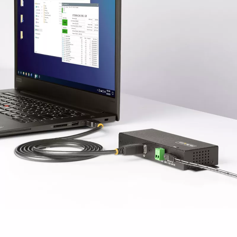 StarTech.com 5G7AINDRM-USB-A-HUB saskarnes centrmezgls USB 3.2 Gen 1 (3.1 Gen 1) Type-B 5000 Mbit/s melns
