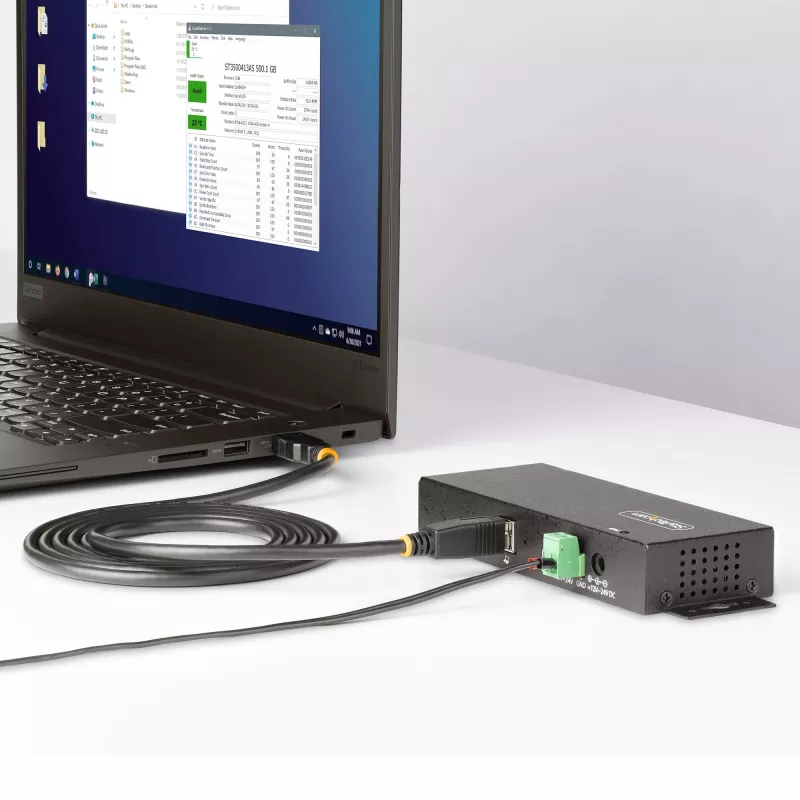 StarTech.com 5G7AINDRM-USB-A-HUB saskarnes centrmezgls USB 3.2 Gen 1 (3.1 Gen 1) Type-B 5000 Mbit/s melns