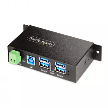 StarTech.com 5G4AINDRM-USB-A-HUB interfeisa centrmezgls USB 3.2 Gen 1 (3.1 Gen 1) Type-B 5000 Mbit/s Melns