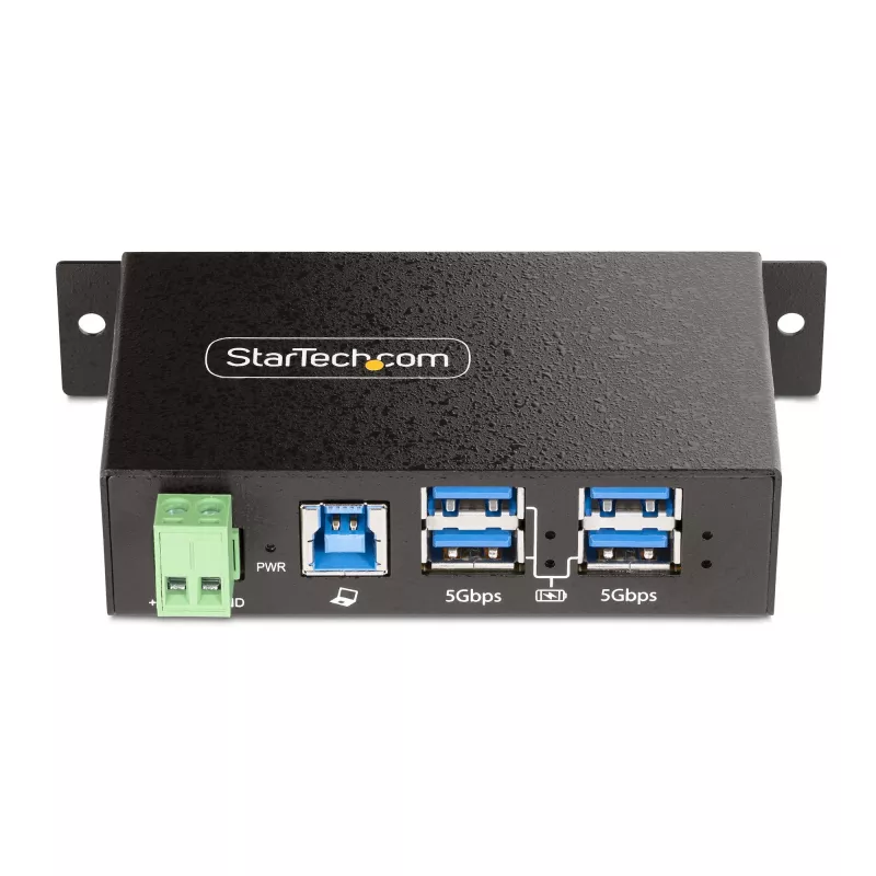 StarTech.com 5G4AINDRM-USB-A-HUB interfeisa centrmezgls USB 3.2 Gen 1 (3.1 Gen 1) Type-B 5000 Mbit/s Melns