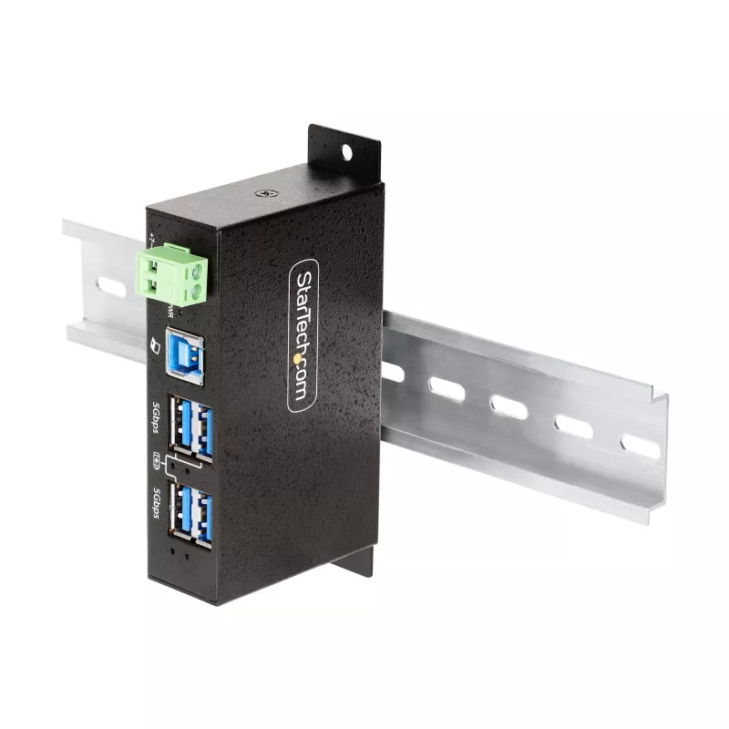 StarTech.com 5G4AINDRM-USB-A-HUB interfeisa centrmezgls USB 3.2 Gen 1 (3.1 Gen 1) Type-B 5000 Mbit/s Melns