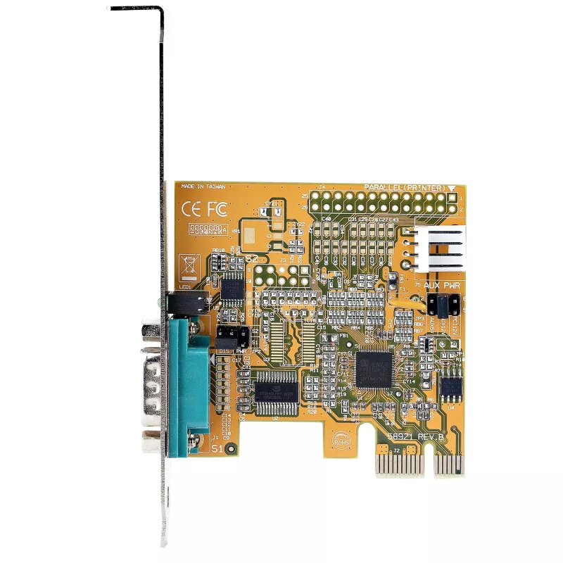 StarTech.com PCI Express seriālā karte, PCIe uz RS232 (DB9) seriālo interfeisu karte, datora seriālā karte ar 16C1050 UART, standarta vai zema profila kronšteini, COM saglabāšana, Windows un Linux