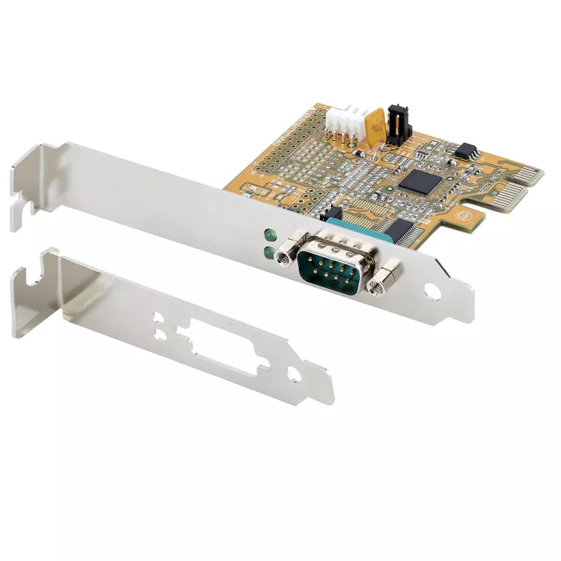 StarTech.com PCI Express seriālā karte, PCIe uz RS232 (DB9) seriālo interfeisu karte, datora seriālā karte ar 16C1050 UART, standarta vai zema profila kronšteini, COM saglabāšana, Windows un Linux