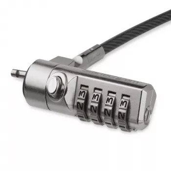 StarTech.com 6.5ft (2m) klēpjdatora kabeļa slēdzene — 4 ciparu kombinācijas klēpjdatora/galddatora drošības kabeļa slēdzene K-Slot ierīcēm/datoriem/monitoriem — pārnēsājama pretaizdzīšanas vinila pārklājuma tērauda kabeļa slēdzene