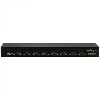 StarTech.com 8 portu USB–seriālais adaptera centrmezgls, USB 2.0, seriālais, melns, alumīnijs, 36 W, 100–240 V
