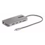 StarTech.com USB-C trīs monitoru multiportu adapteris, divi 4K 60Hz + 4K 30Hz HDMI un DisplayPort, 4 portu USB centrmezgls, 100W PD caurlaide, GbE, SD/MicroSD karšu lasītāji