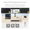 StarTech.com USB-C trīs monitoru multiportu adapteris, divi 4K 60Hz + 4K 30Hz HDMI un DisplayPort, 4 portu USB centrmezgls, 100W PD caurlaide, GbE, SD/MicroSD karšu lasītāji
