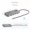 StarTech.com USB-C trīs monitoru multiportu adapteris, divi 4K 60Hz + 4K 30Hz HDMI un DisplayPort, 4 portu USB centrmezgls, 100W PD caurlaide, GbE, SD/MicroSD karšu lasītāji
