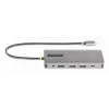 StarTech.com USB-C trīs monitoru multiportu adapteris, divi 4K 60Hz + 4K 30Hz HDMI un DisplayPort, 4 portu USB centrmezgls, 100W PD caurlaide, GbE, SD/MicroSD karšu lasītāji