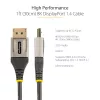 StarTech.com 1 pēda (30 cm) DisplayPort 1.4 kabelis — 8K 60 Hz HDR10 — Ultra HD 4K 120 Hz video — DP 1.4 kabelis/vads — monitoriem/displejiem — DisplayPort uz DisplayPort kabelis — vīr./vīr.