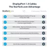 StarTech.com 1 pēda (30 cm) DisplayPort 1.4 kabelis — 8K 60 Hz HDR10 — Ultra HD 4K 120 Hz video — DP 1.4 kabelis/vads — monitoriem/displejiem — DisplayPort uz DisplayPort kabelis — vīr./vīr.