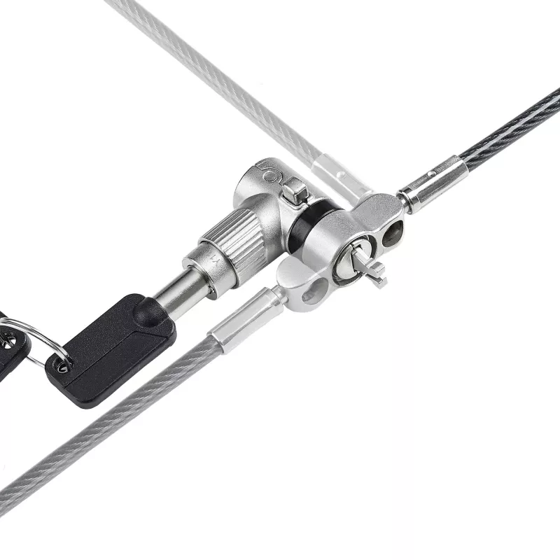 StarTech.com 3-in-1 Universal Laptop Lock 6.6ft (2m), Master Keyed Locking kabelis, Computer Security, Saderīga w/Noble Wedge®/Nano/K-Slot; Anti-Theft Cut-Resistant kabelis