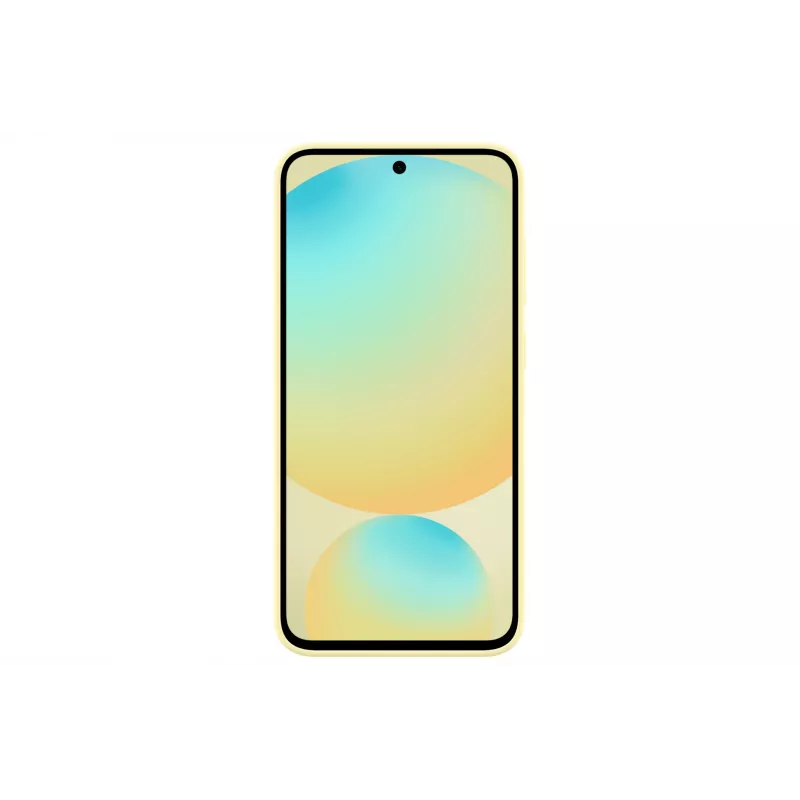 Vāciņš Samsung Galaxy S24 FE vienkrāsains dzeltens ar galda statīvu
