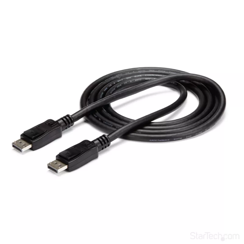 StarTech.com 6ft (2m) DisplayPort 1.2 kabelis - 4K x 2K Ultra HD VESA sertificēts DisplayPort kabelis - DP uz DP kabelis monitoram - DP video/displeja vads - fiksējošie DP savienotāji