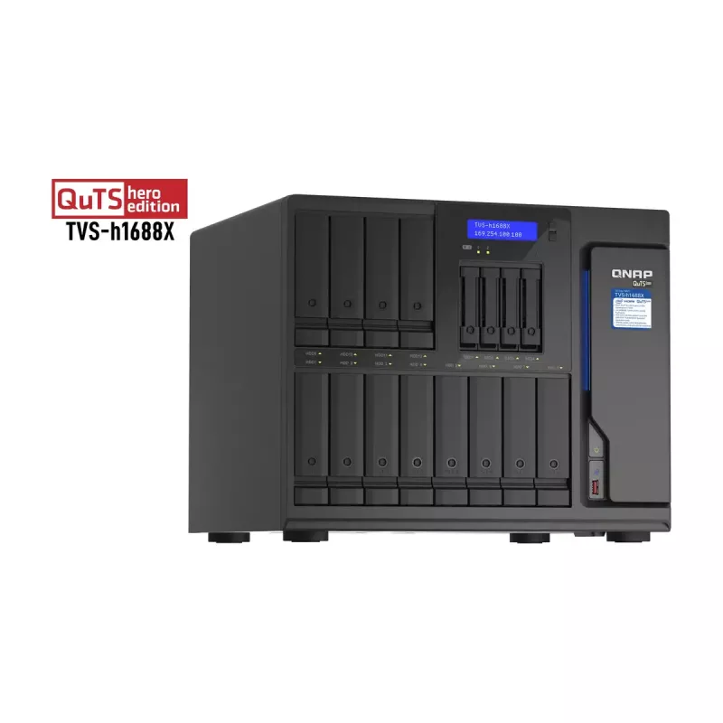 QNAP TVS-h1688X NAS tornis Intel® Xeon® W-1250 32 GB DDR4 0 TB QuTS hero Melns