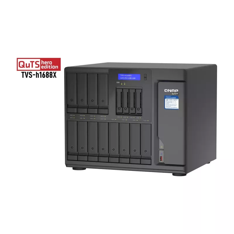QNAP TVS-h1688X NAS tornis Intel® Xeon® W-1250 32 GB DDR4 0 TB QuTS hero Melns