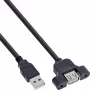 InLine USB 2.0 adaptera kabelis, A spraudnis / A ligzda slotu kronšteinam, 0,6 m