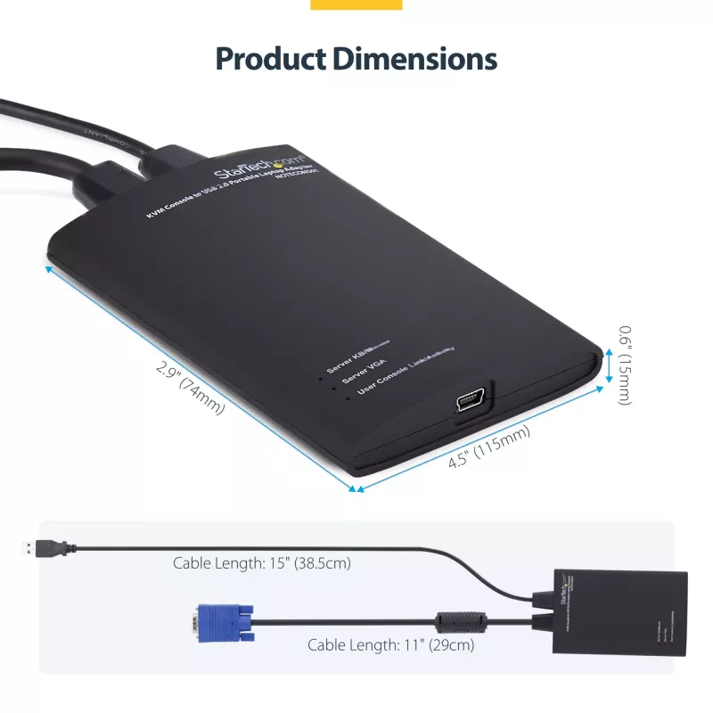 StarTech.com KVM Console to USB 2.0 Portable Laptop Crash Cart Adapter