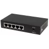 Intellinet 5‑portu gigabitu Ethernet PoE+ komutators, 4 PSE porti, atbilst IEEE 802.3at/af Power over Ethernet (PoE+/PoE) standartiem, 60 W, darbvirsmas