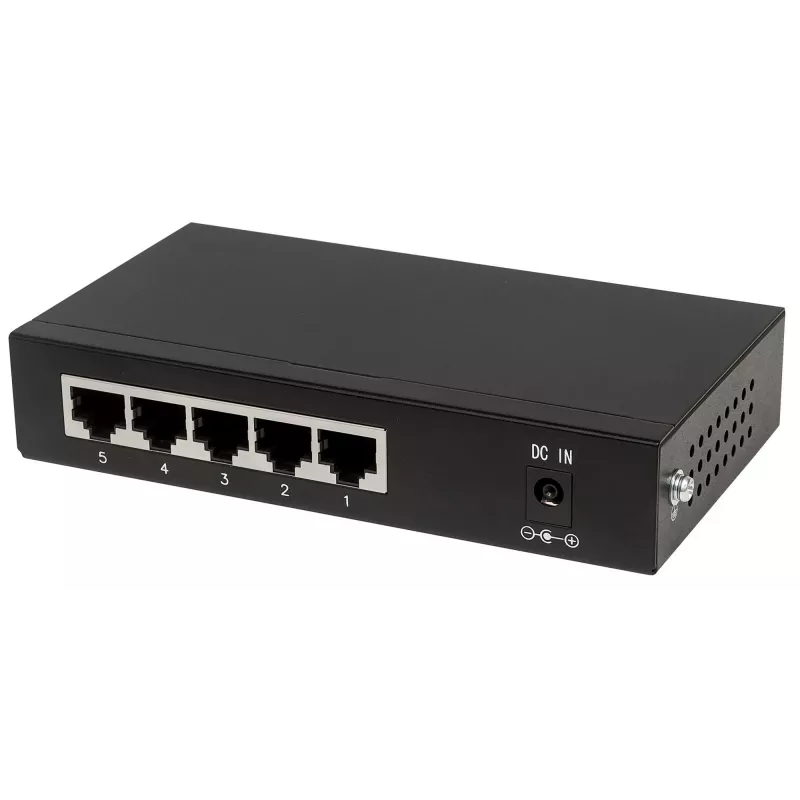 Intellinet 5‑portu gigabitu Ethernet PoE+ komutators, 4 PSE porti, atbilst IEEE 802.3at/af Power over Ethernet (PoE+/PoE) standartiem, 60 W, darbvirsmas