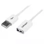 StarTech.com 1 m balts USB 2.0 pagarinātāja kabelis A uz A — M/F